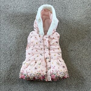 Pink Floral Hooded Vest